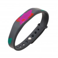 Силиконовый RFID браслет доступа MIFARE “PAINT” СЕРЫЙ, с застежкой