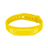 Силиконовый RFID браслет доступа MIFARE 1K “SPORT” ЖЕЛТЫЙ, с застёжкой
