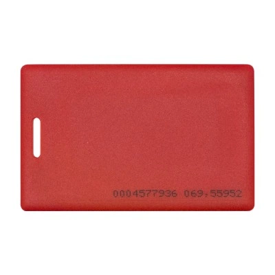 Бесконтактная цветная карта EM-Marine CLAMSHELL (RED) с номером, красного цвета