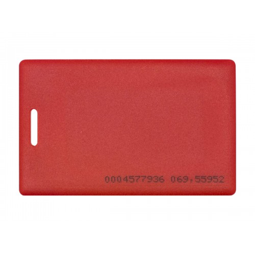 Бесконтактная цветная карта EM-Marine CLAMSHELL (RED) с номером, красного цвета